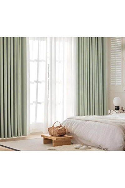 Sendy Home Light Green Blackout Curtains, Set of 2, 150x250
