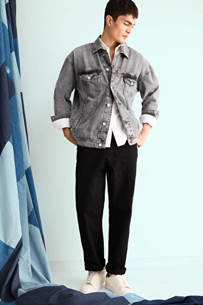 DeFacto Oversize Geniş Kalıp Düğmeli Denim Ceket F4736AX25AU