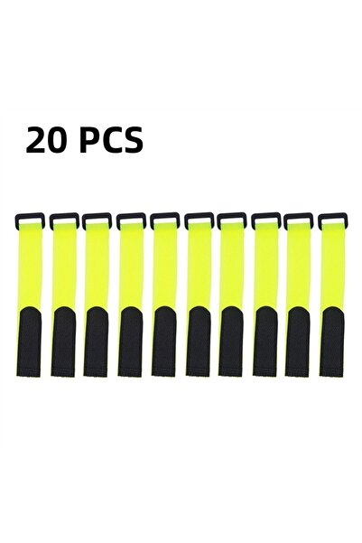 Choice 20 قطعة من أربطة تثبيت صنارة الصيد الصفراء، مزودة بخطافات وحلقات لتثبي...