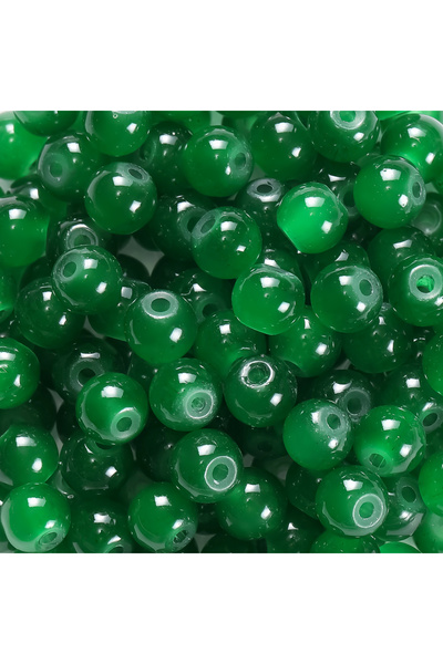 Choice3 50pcs Jade green 30/50pcs 6mm Glass Round Beads Colorful Spacer Loose...
