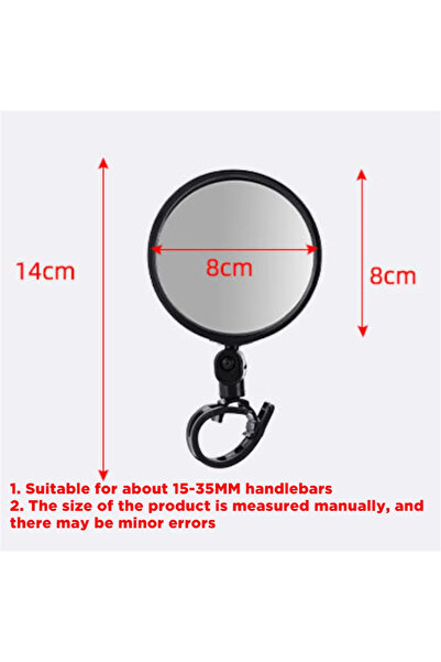 Choice مرآة دراجة عالمية بتصميم دائري واحد، قابلة للتعديل، بزاوية واسعة، ومقو...