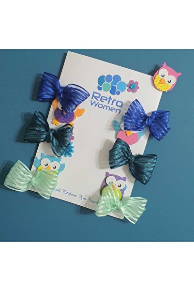 Retro Women Dječja šarena traka sa leptirima, organza, tirkizna tkanina, set ...