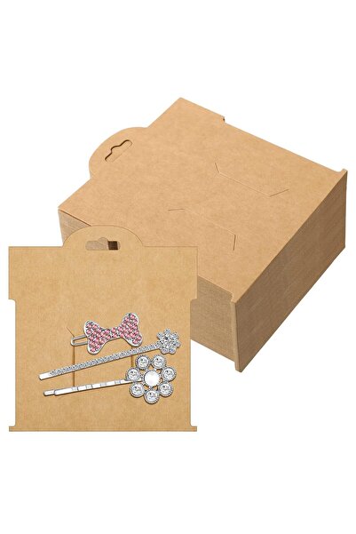 naturevo 50 Adet Kraft Toka Düzenleme ve Paketleme Kartı 300 Gr 9*10 cm