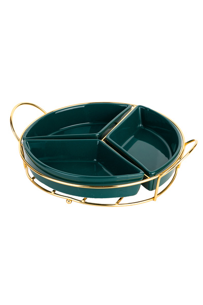 Trendy's TRENDY'S fruit tray, with three compartments, golden green