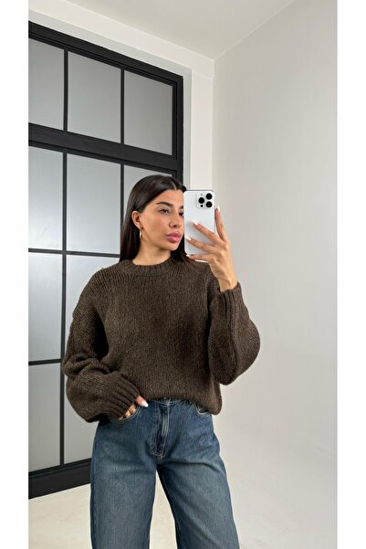 Gaus Kahve Örgü Kazak GAUS-00511