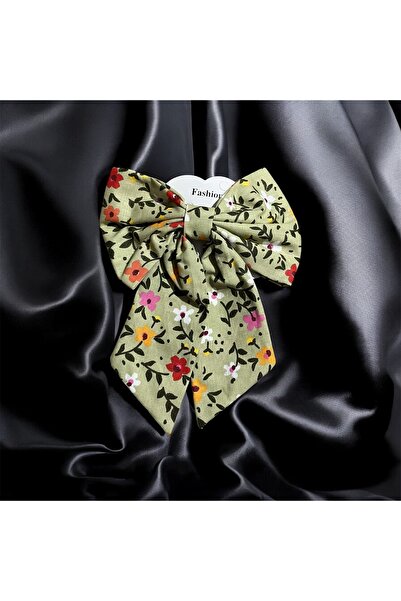 Store Floral Pattern Fabric Automatic Bow Buckle