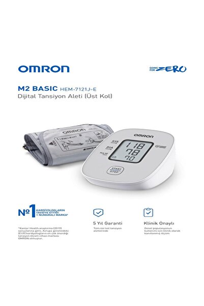 Omron M2 Basic Üst Koldan Pilli Dijital Tansiyon Aleti – Hipertansiyon Göstergeli + Taşıma Çanta Hediyeli