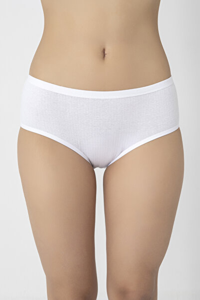 Miss Elit %100 Pamuk Fitilli Bato Slip Beyaz Külot 6'lı Paket