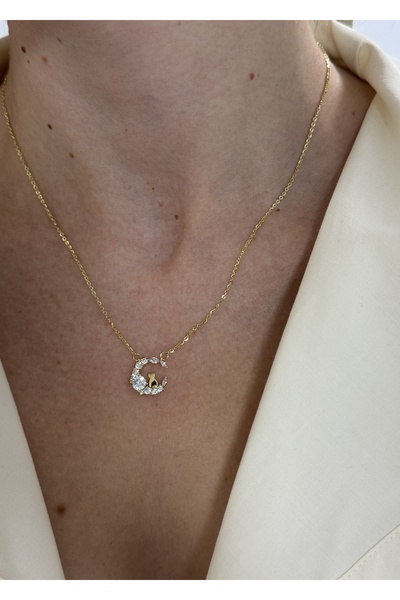 KİLİGİSTANBUL XP KEDİLİ KOLYE (14K ALTIN GÖRÜNÜMLÜ,KARARMALARA KARŞI DAYANIKLI) 40 cm