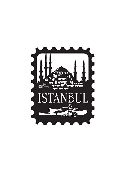Istanbul Stamp - 30X37 cm Metal Duvar Dekoru - Metal Sanatları