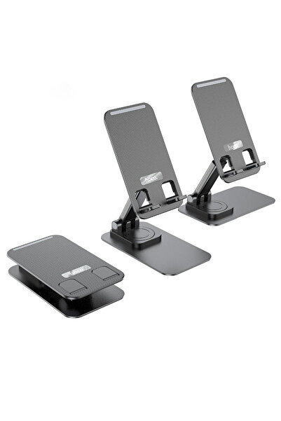 hoco. PH50 Ayarlanabilir Katlanabilir Masaüstü Telefon Tablet Tutucu - Siyah