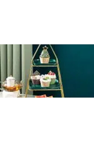 Trendy's Fruit tray, three-tiered, green