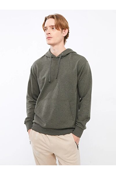 LC Waikiki LCWAIKIKI Basic Haki Oversize Uzun Kollu Erkek Hoodie
