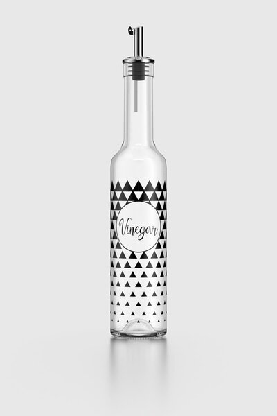 Renga Hena Vinegar Patterned 500 ml Glass Vinegar Bottle with Metal Lid 152020