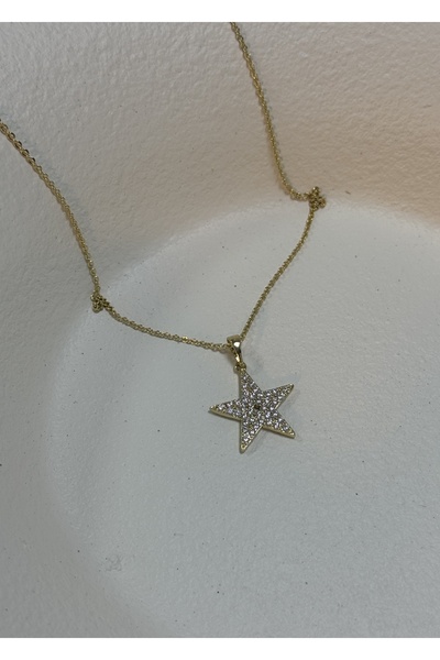 KİLİGİSTANBUL XP YILDIZ KOLYE (14K ALTIN GÖRÜNÜMLÜ,KARARMALARA KARŞI DAYANIKLI) 42 cm