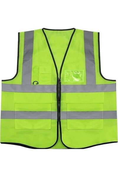 Teakwood High Visibility Reflective Safety Vest Work Waistcoat, Reflective Tape strips Road Construc