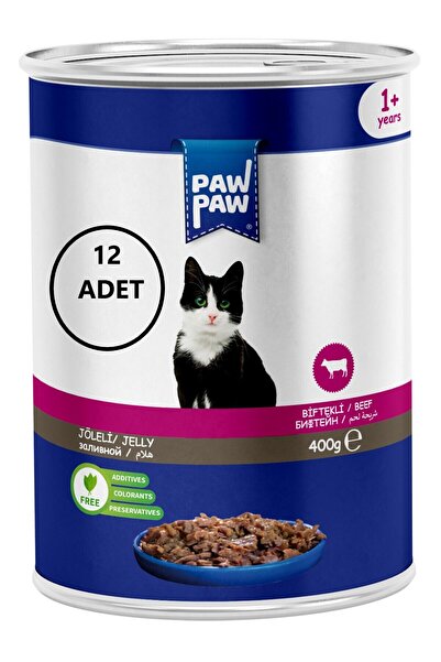 Paw Paw (KLASSMAMA) Joleli Biftek Etli Yetişkin Kedi Konservesi 400Gr 12'likl...