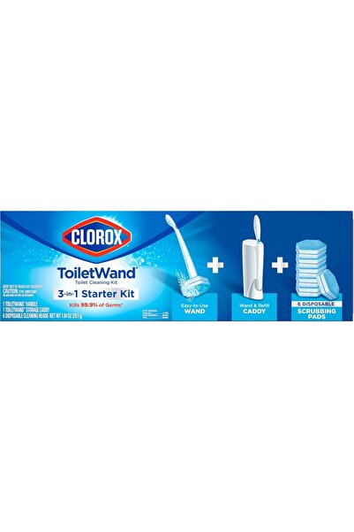 Clorox ToiletWand Disposable Toilet Cleaning System - Toilet Wand, Storage Caddy and 6 Disinfecting