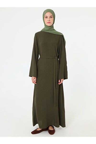 Refka Φόρεμα Τσότσιρ με λεπτομέρεια πλεξούδας στο πλάι - Χακί -