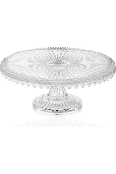 STOREMAX Damla El Yapımı 21 Cm Ayaklı Cam Yuvarlak Sunumluk Pasta & Kek Servi...