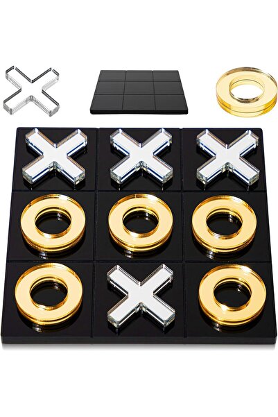 Slasa Modern Acrylic Tic Tac Toe Game Set by SLASA, 23 x 23 cm - Crystal Clear Acrylic, Elegant Home Decor