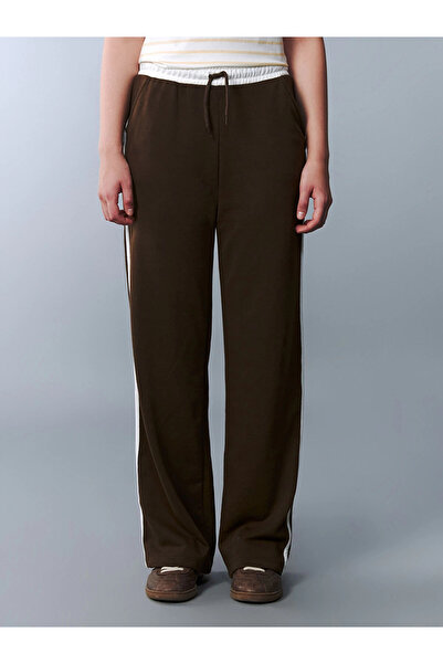 LC Waikiki LCW Teen Kahverengi Beli Lastikli Genç Kız Eşofman Altı