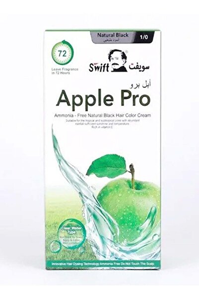 Swiftfit صبغة شعر سويفت أبل برو خالية من الأمونيا رقم 1 أسود طبيعي 1000 مل