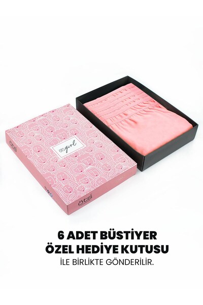 Öts Premium σουτιέν προπόνησης για κορίτσια 6 τεμαχίων - Σε κουτί δώρου, βαμβακερό ύφασμα, εξαιρετικά μαλακό, ελαστικό και