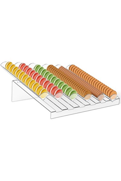 Slasa صينية عرض الماكرون الأكريليكية - حامل حلوى شفاف مزود بـ 6 فتحات للبسكوي...