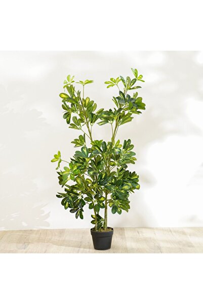Danube Home New 120 cm Artificial Umbrella Plant - Lush Green Indoor/Outdoor Decor with Base