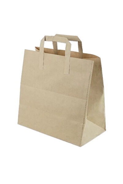 MSB Ambalaj حقيبة كرافت بمقبض مسطح 25x12x31 سم. (متوسط) 25 قطعة