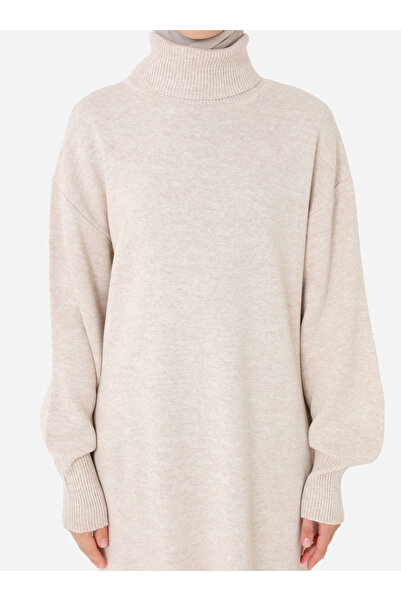 Refka Πλεκτό Φόρεμα Τεσετύρ με ψηλό λαιμό - Χρώμα τασ -