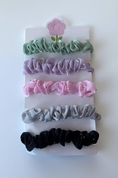 TAKIŞTIR Set de 5 catarame din cauciuc cu detalii din piatră de culori mixte