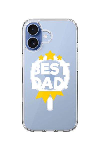 Stylizedd جراب MagSafe كلاسيكي شفاف لهاتف iPhone 17، غطاء شفاف ناعم هجين - ميدالية أفضل أب