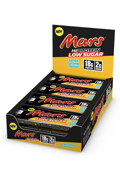 Mars مارس بار عالي البروتين بالكراميل المملح منخفض السكر 57gx12 Hi Protein Salted Caramel Bars