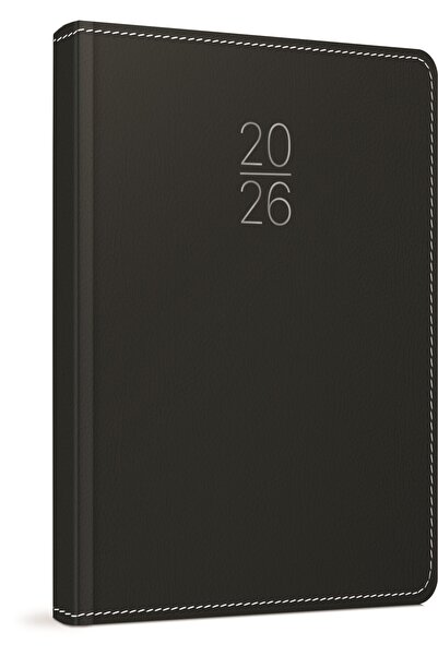 GENC DIJITAL BASKI 2026 100-ETK Copertă rigidă din piele cu cusătură cu fir 14x20 Agenda zilnică 336 FOI (ENGELIC-GERMANĂ-RUSĂ)