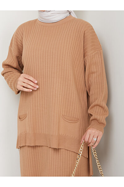 MODAQU Σετ Τούνικ Τζιλάνι με Φούστα - Καμέλ