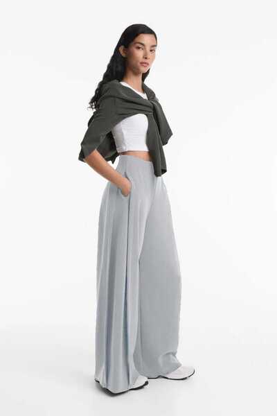 Butik THOE - PANTOLON - CEPLİ - GRİ - MODAL - BASİC - 0638/555-G