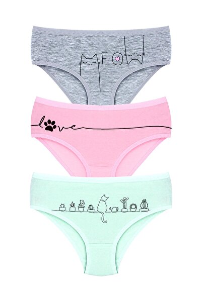 Öts Girl's Underwear 3-Piece Printed (96% Cotton - 4% Elastane)