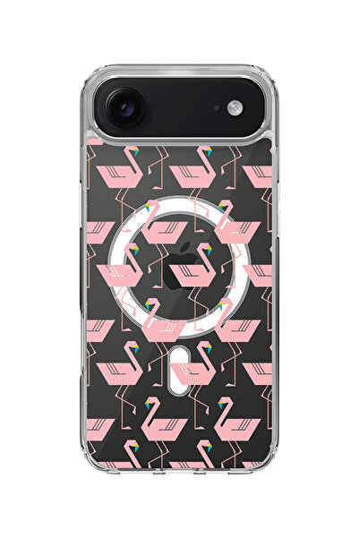 Stylizedd جراب MagSafe كلاسيكي شفاف لهاتف iPhone Air، غطاء شفاف ناعم هجين - طيور النحام الأنثوية