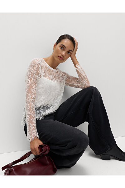 Marks & Spencer Dantel Uzun Kollu Bluz