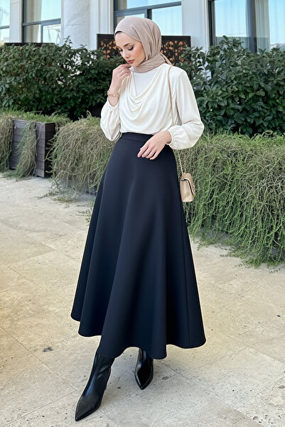 zhrcelebi تنورة سكوبا كلوش 0023 - أسود