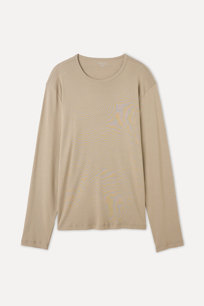 Mudo تي شيرت بياقة دائرية وأكمام طويلة