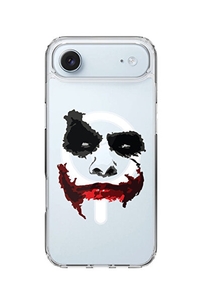 Stylizedd جراب MagSafe كلاسيكي شفاف لهاتف iPhone Air، غطاء شفاف ناعم هجين - Joker Grin