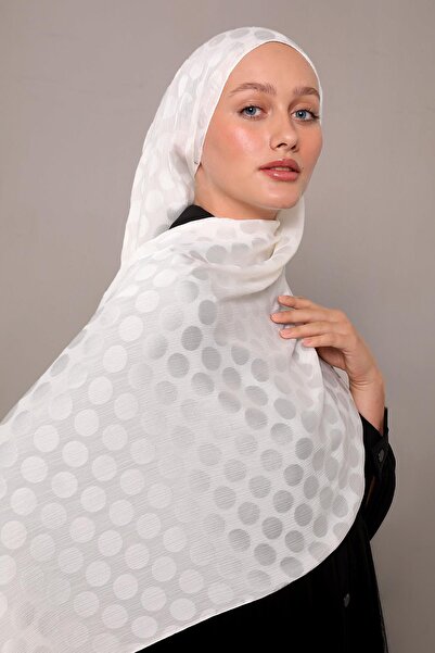 Levidor Cream Speckled Patterned Jacquard Capri Shawl