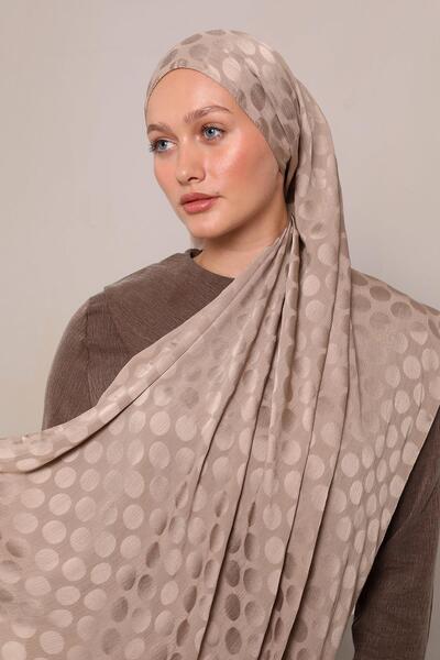 Levidor Latte Benek Desenli Jakar Capri Şal