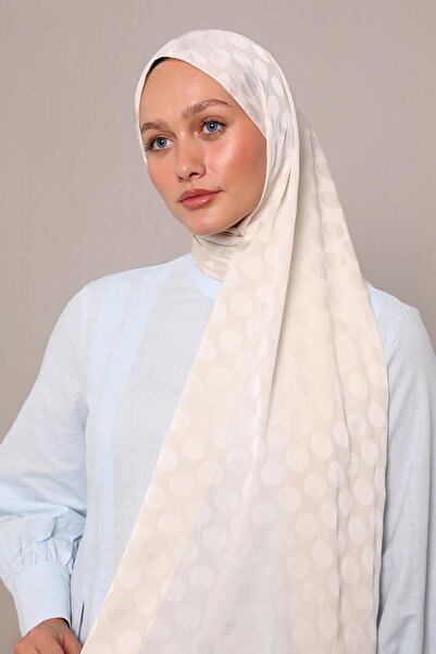 Levidor Ekru Benek Desenli Jakar Capri Şal