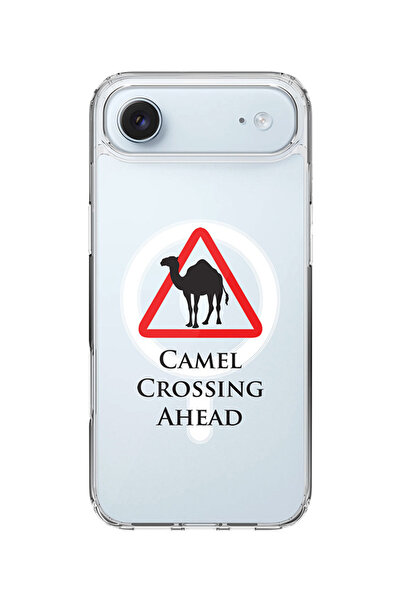Stylizedd جراب MagSafe كلاسيكي شفاف لهاتف iPhone Air، غطاء شفاف ناعم هجين - Camel Crossing