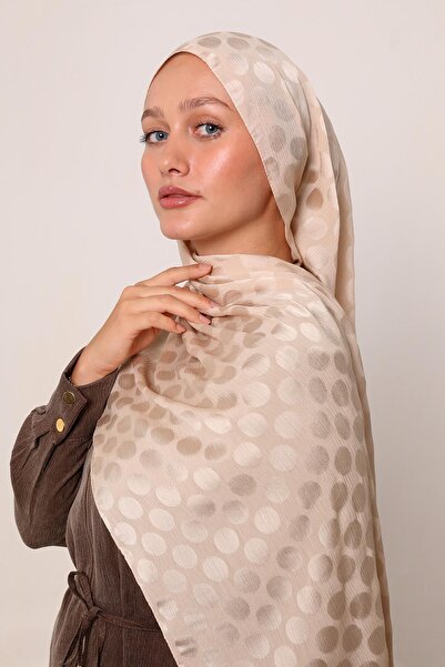 Levidor Bej Benek Desenli Jakar Capri Şal