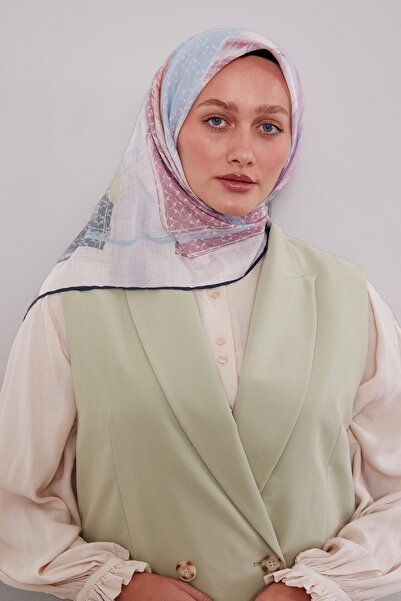 Levidor Βαμβακερό κασκόλ με έθνικ σχέδιο σε μπλε ναυτικό χρώμα